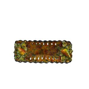 Vintage Mellado Handmade Mexican Pottery Tray Fruit Pears Kitchen